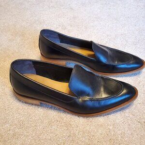 EVERLANE The Modern Loafer Black Leather Pointed Toe Shoes Women's Size 8.5